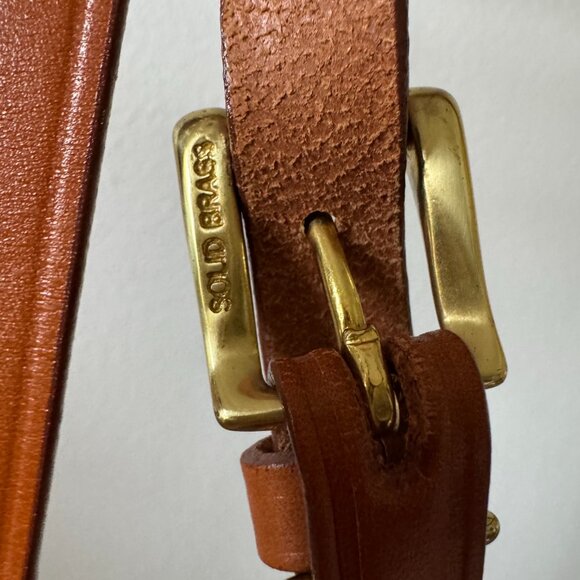 Joan David Small Leather Crossbody Camera Bag – Real Brass Hardware, Boho Chic - Picture 4 of 15